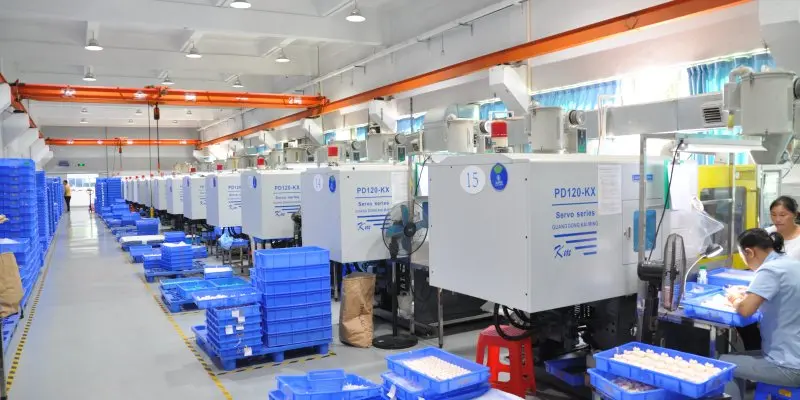 Injection molding production floor